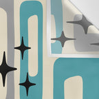 Mid Century Modern Decoration Kitsch 223 Blue and Gray Wall Tapestry Gallery Image 3