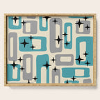 Mid Century Modern Decoration Kitsch 223 Blue and Gray Serving Tray Gallery Image 1