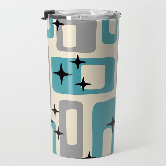 Mid Century Modern Decoration Kitsch 223 Blue and Gray Travel Mug Gallery Image 3