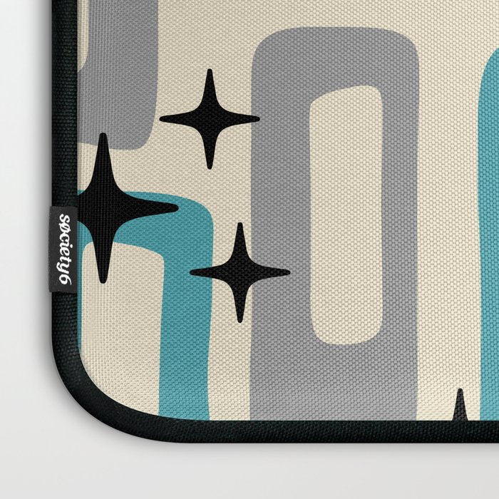 Mid Century Modern Decoration Kitsch 223 Blue and Gray Laptop Sleeve Gallery Image 3