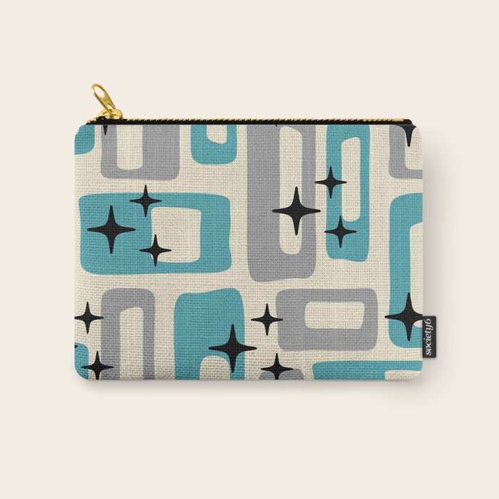 Mid Century Modern Decoration Kitsch 223 Blue and Gray Carry All Pouch Gallery Image 1