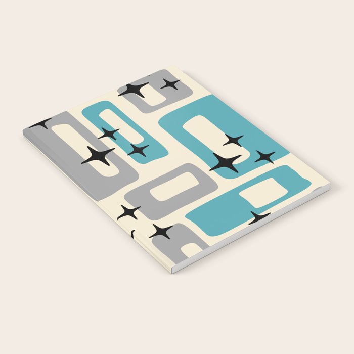 Mid Century Modern Decoration Kitsch 223 Blue and Gray Notebook Gallery Image 2