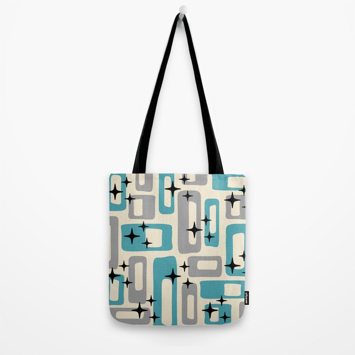 Mid Century Modern Decoration Kitsch 223 Blue and Gray Tote Bag Gallery Image 2
