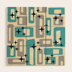 Mid Century Modern Decoration Kitsch 223 Blue and Gray Wood Wall Art Gallery Image 1