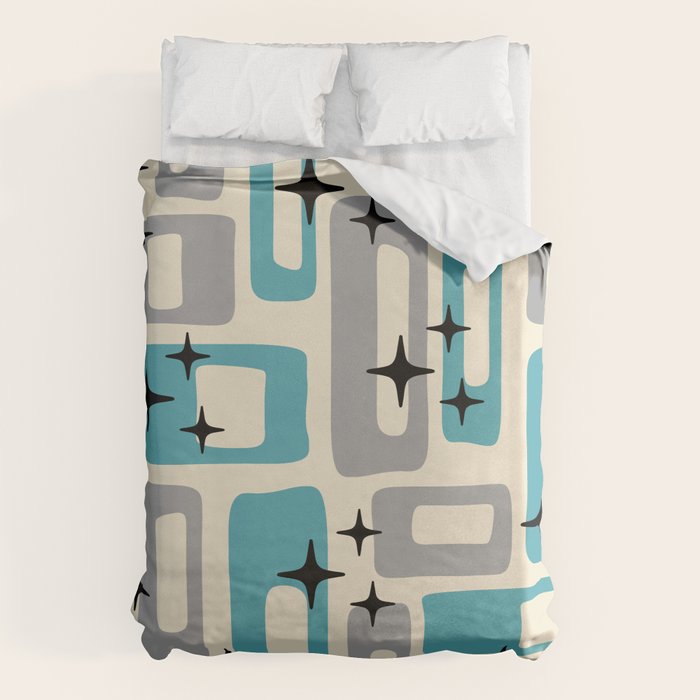 Mid Century Modern Decoration Kitsch 223 Blue and Gray Duvet Cover Gallery Image 6