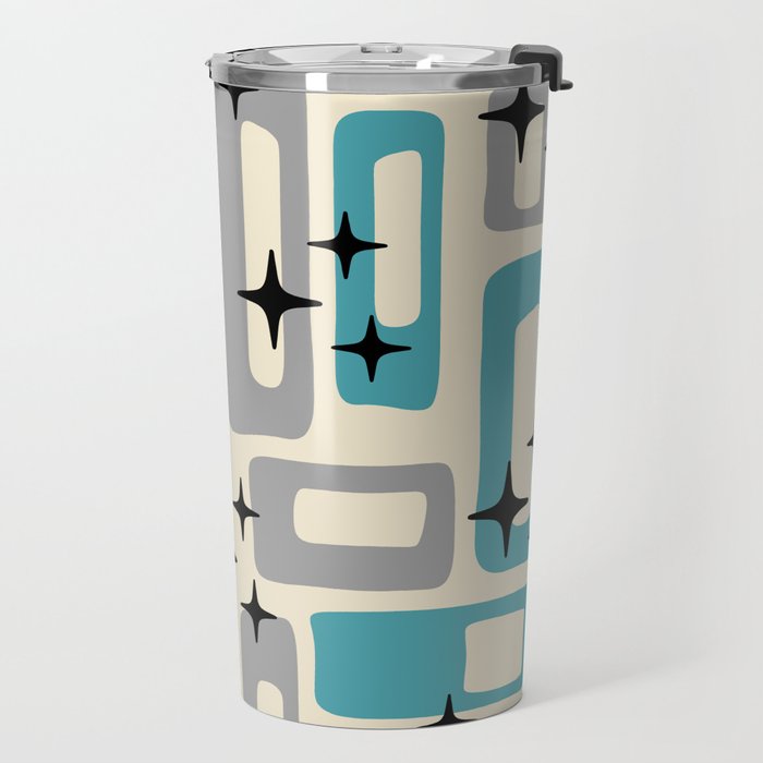 Mid Century Modern Decoration Kitsch 223 Blue and Gray Travel Mug Gallery Image 2