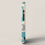 Mid Century Modern Decoration Kitsch 223 Blue and Gray iPhone Case Gallery Image 2