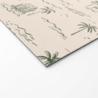 Vintage palm tree beach house pattern Welcome Mat Gallery Image 2