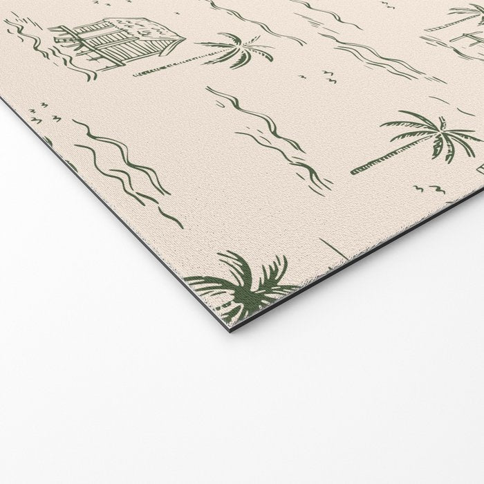 Vintage palm tree beach house pattern Welcome Mat Gallery Image 2