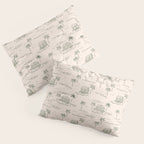 Vintage palm tree beach house pattern Pillow Sham Gallery Image 3