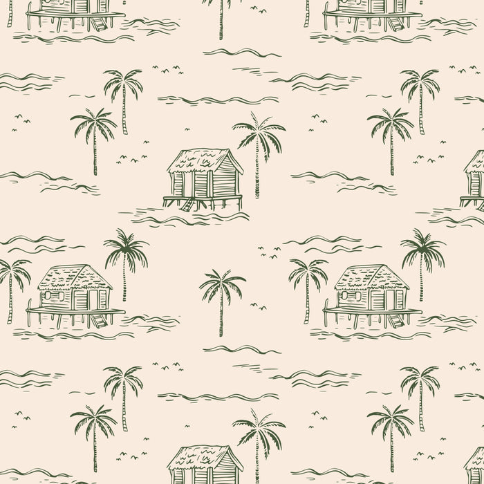 Vintage palm tree beach house pattern Coffee Mug Gallery Image 2