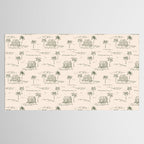 Vintage palm tree beach house pattern Tablecloth Gallery Image 2