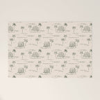 Vintage palm tree beach house pattern Welcome Mat Gallery Image 1
