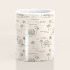 Vintage palm tree beach house pattern Coffee Mug Gallery Image 4