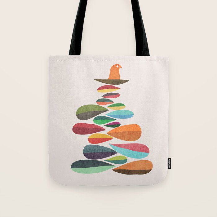 Bird nesting on top of pebbles hill Tote Bag Gallery Image 1