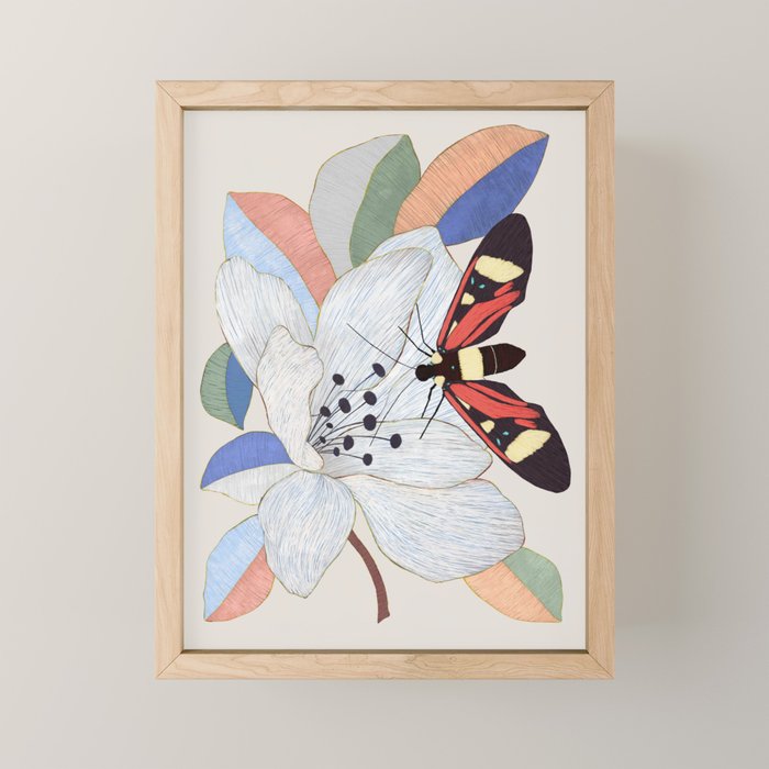 Magnolia flower and insect Mini Art Print Gallery Image 1