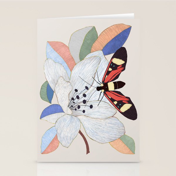 Magnolia flower and insect Stationery Card Gallery Image 1