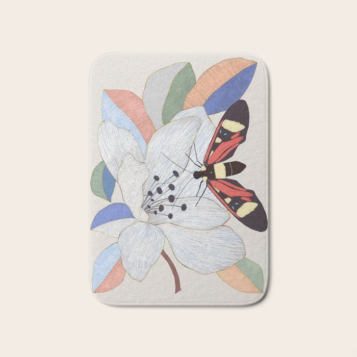 Magnolia flower and insect Bath Mat Gallery Image 1