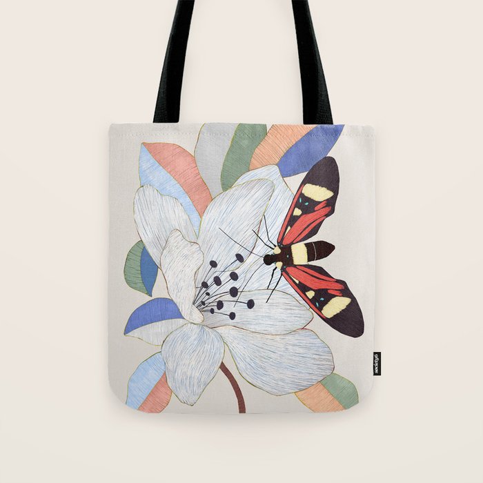 Magnolia flower and insect Tote Bag Gallery Image 1