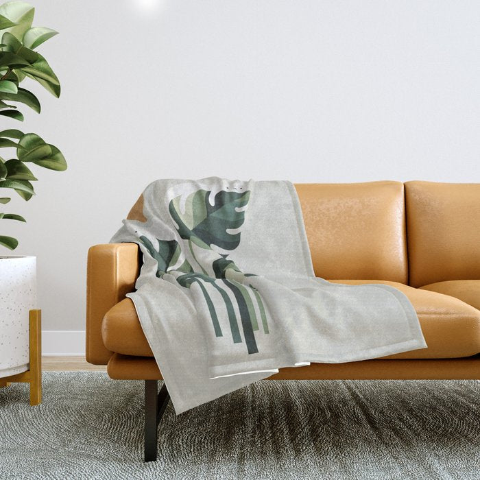 Cat and Plant 11 Throw Blanket Gallery Image 1