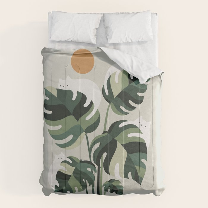Cat and Plant 11 Comforter Gallery Image 6