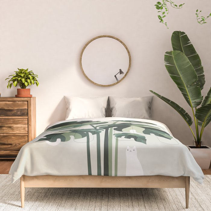 Cat and Plant 11 Comforter Gallery Image 3