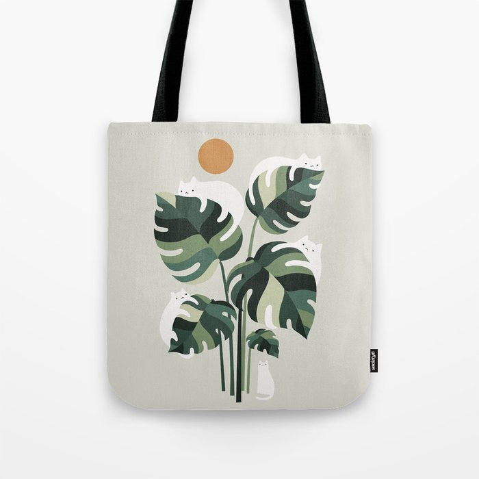 Cat and Plant 11 Tote Bag Gallery Image 1