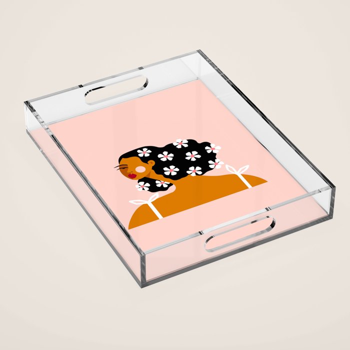 Flowers In Hair Acrylic Tray Gallery Image 1