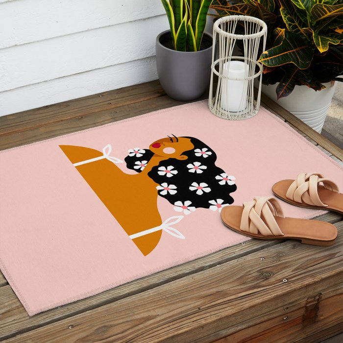 Flowers In Hair Outdoor Rug Gallery Image 2