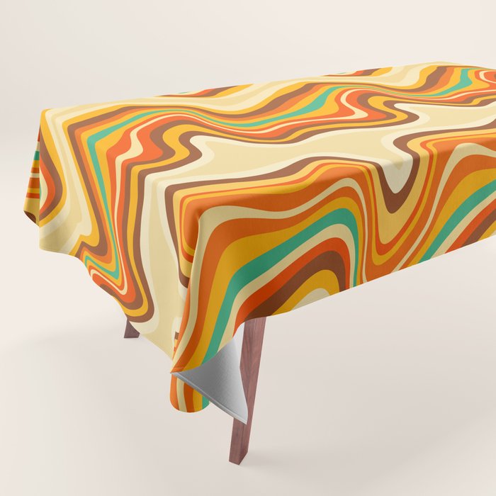retro wave warm Tablecloth Gallery Image 1
