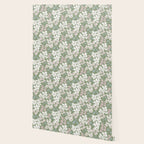 Soft meadow blooms - dusty mint, cream and pink floral pattern Wallpaper Gallery Image 2