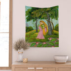 Love-Torn Heroine Indian Miniature Painting  Wall Tapestry Gallery Image 2