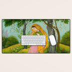 Love-Torn Heroine Indian Miniature Painting  Desk Mat Gallery Image 1