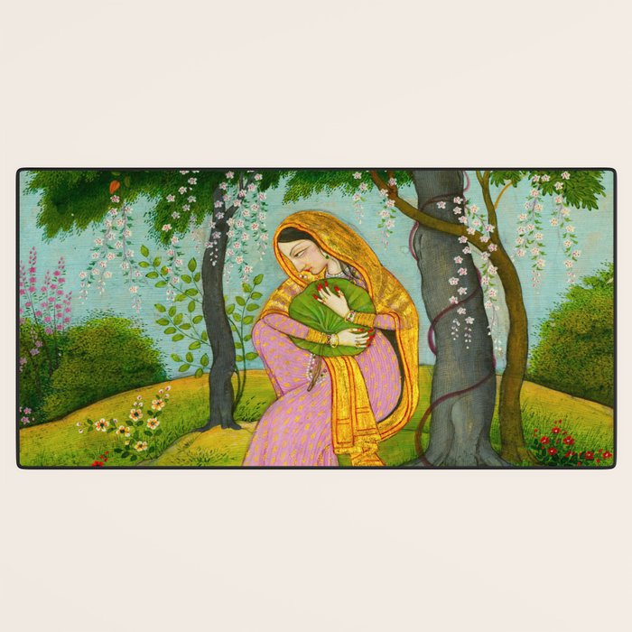 Love-Torn Heroine Indian Miniature Painting  Desk Mat Gallery Image 3