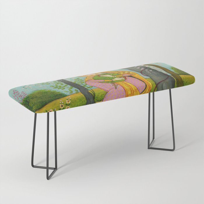 Love-Torn Heroine Indian Miniature Painting  Bench Gallery Image 1