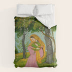 Love-Torn Heroine Indian Miniature Painting  Comforter Gallery Image 6
