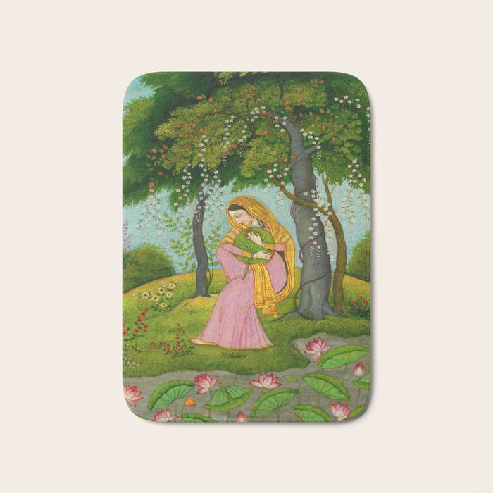 Love-Torn Heroine Indian Miniature Painting  Bath Mat Gallery Image 1