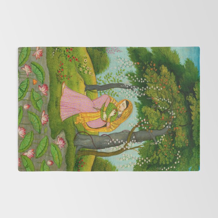 Love-Torn Heroine Indian Miniature Painting  Rug Gallery Image 2