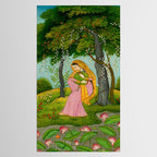 Love-Torn Heroine Indian Miniature Painting  Tablecloth Gallery Image 2