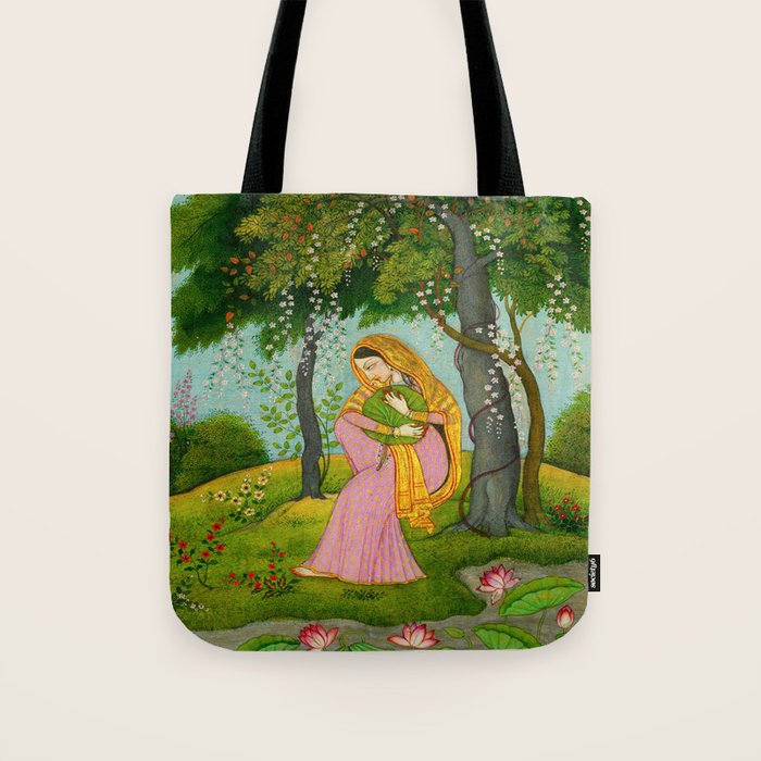 Love-Torn Heroine Indian Miniature Painting  Tote Bag Gallery Image 1