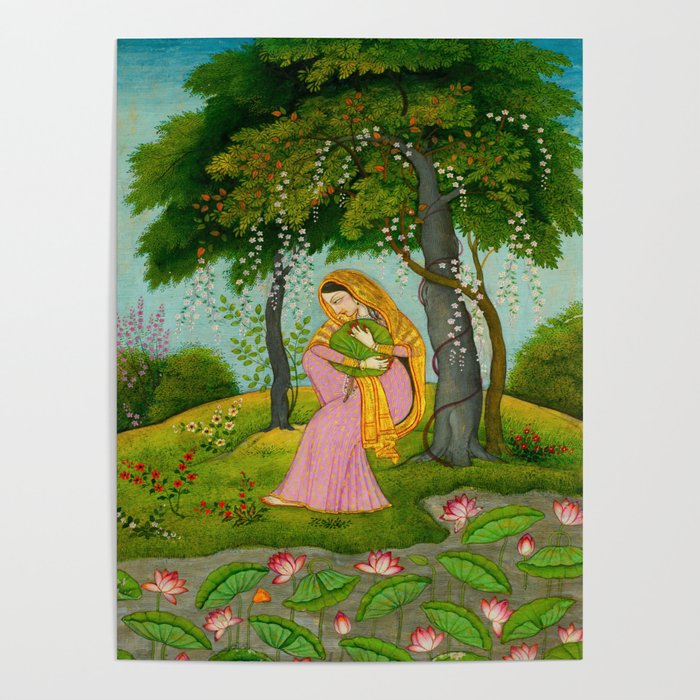 Love-Torn Heroine Indian Miniature Painting  Poster Gallery Image 4