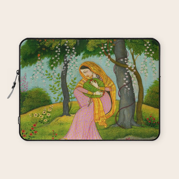 Love-Torn Heroine Indian Miniature Painting  Laptop Sleeve Gallery Image 1
