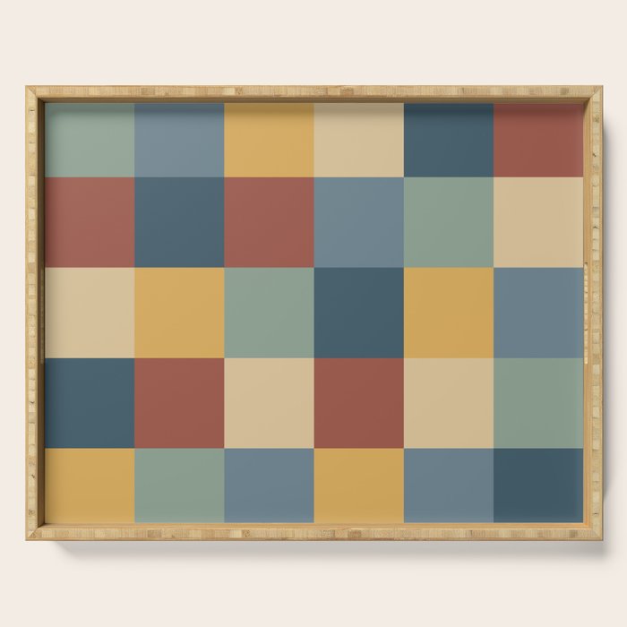 Bold Colorful Checks Pattern - Large IX Serving Tray Gallery Image 1
