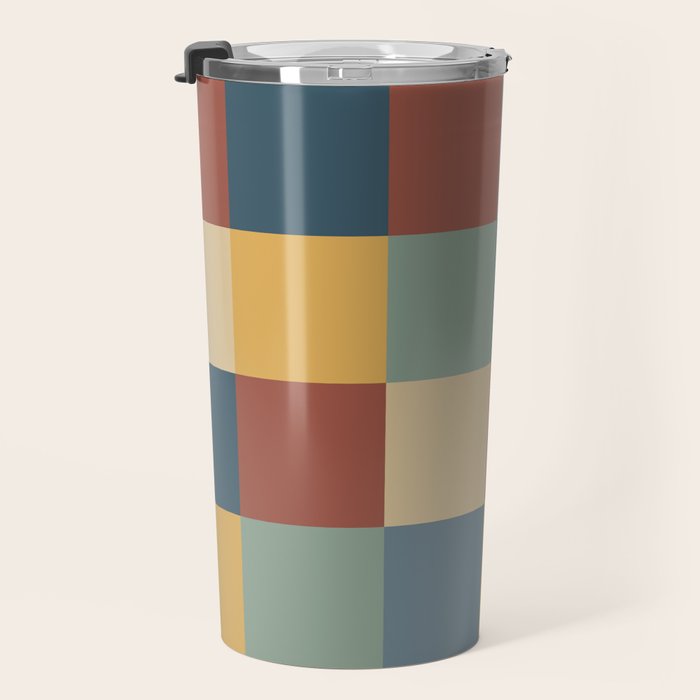 Bold Colorful Checks Pattern - Large IX Travel Mug Gallery Image 3