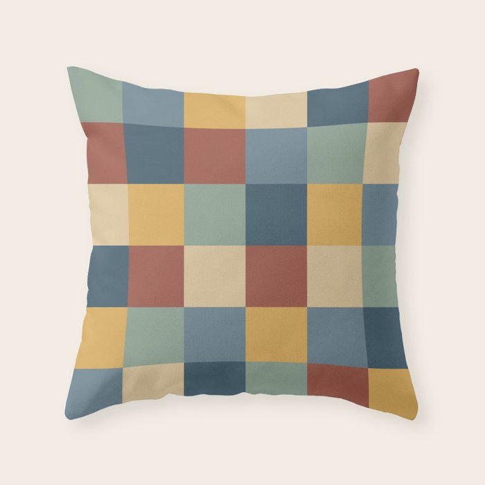 Bold Colorful Checks Pattern - Large IX Throw Pillow Gallery Image 1