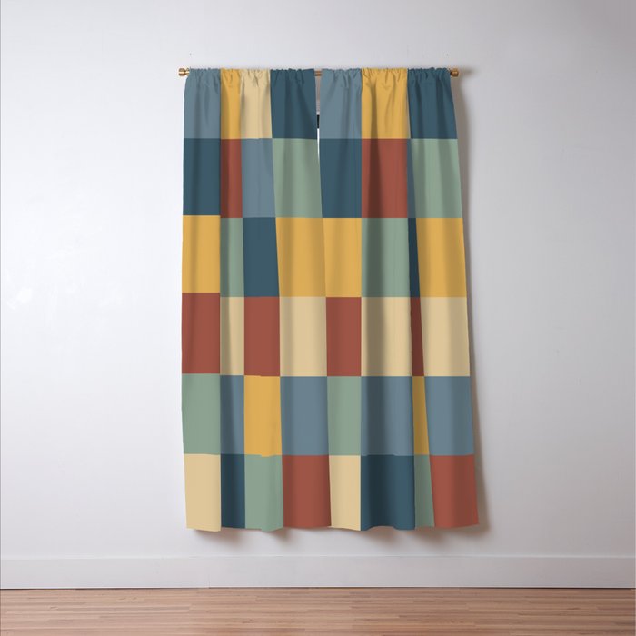 Bold Colorful Checks Pattern - Large IX Window Curtain Gallery Image 3