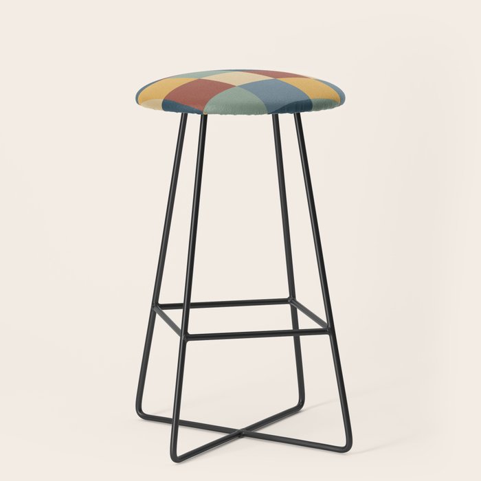 Bold Colorful Checks Pattern - Large IX Stool Gallery Image 1