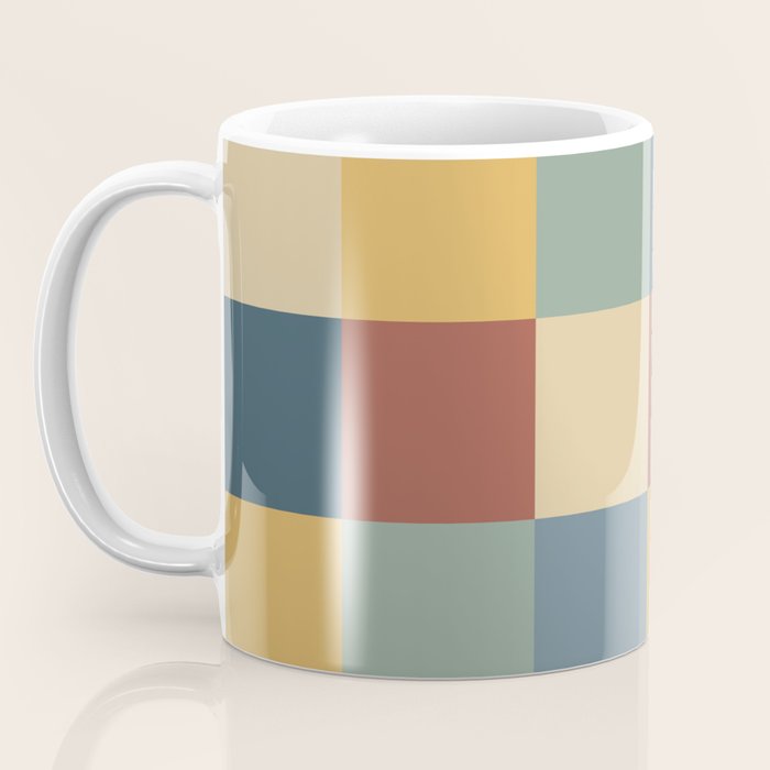 Bold Colorful Checks Pattern - Large IX Coffee Mug Gallery Image 3