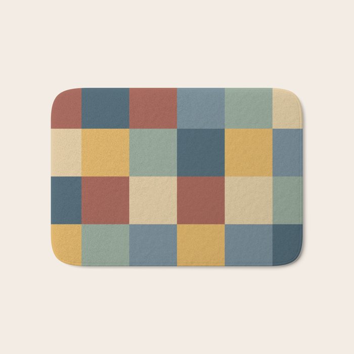 Bold Colorful Checks Pattern - Large IX Bath Mat Gallery Image 1