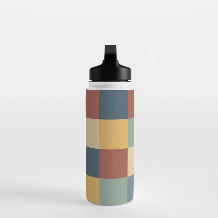 Bold Colorful Checks Pattern - Large IX Water Bottle Gallery Image 3